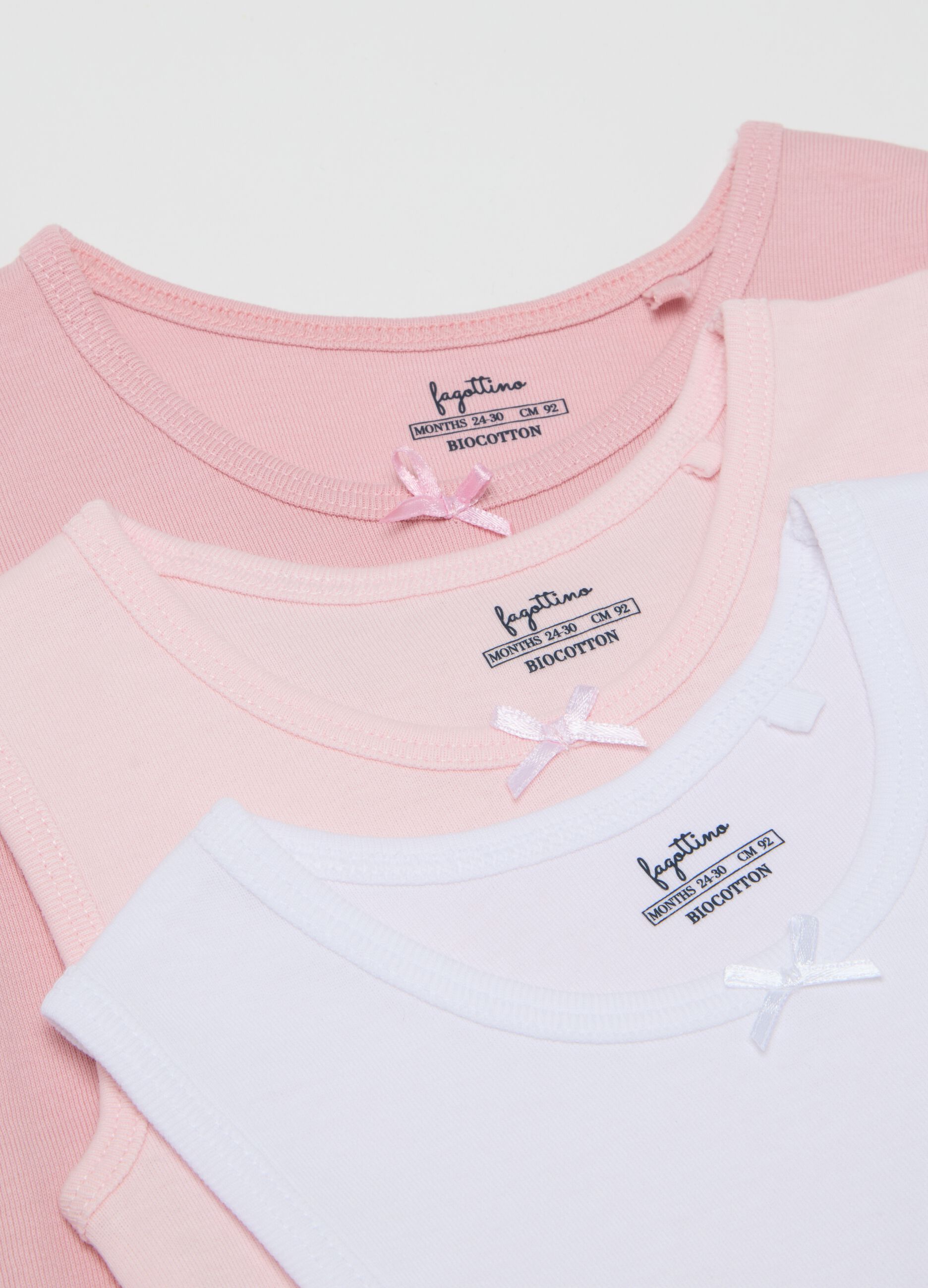 Girls' cotton vests set in multicolor regular fit