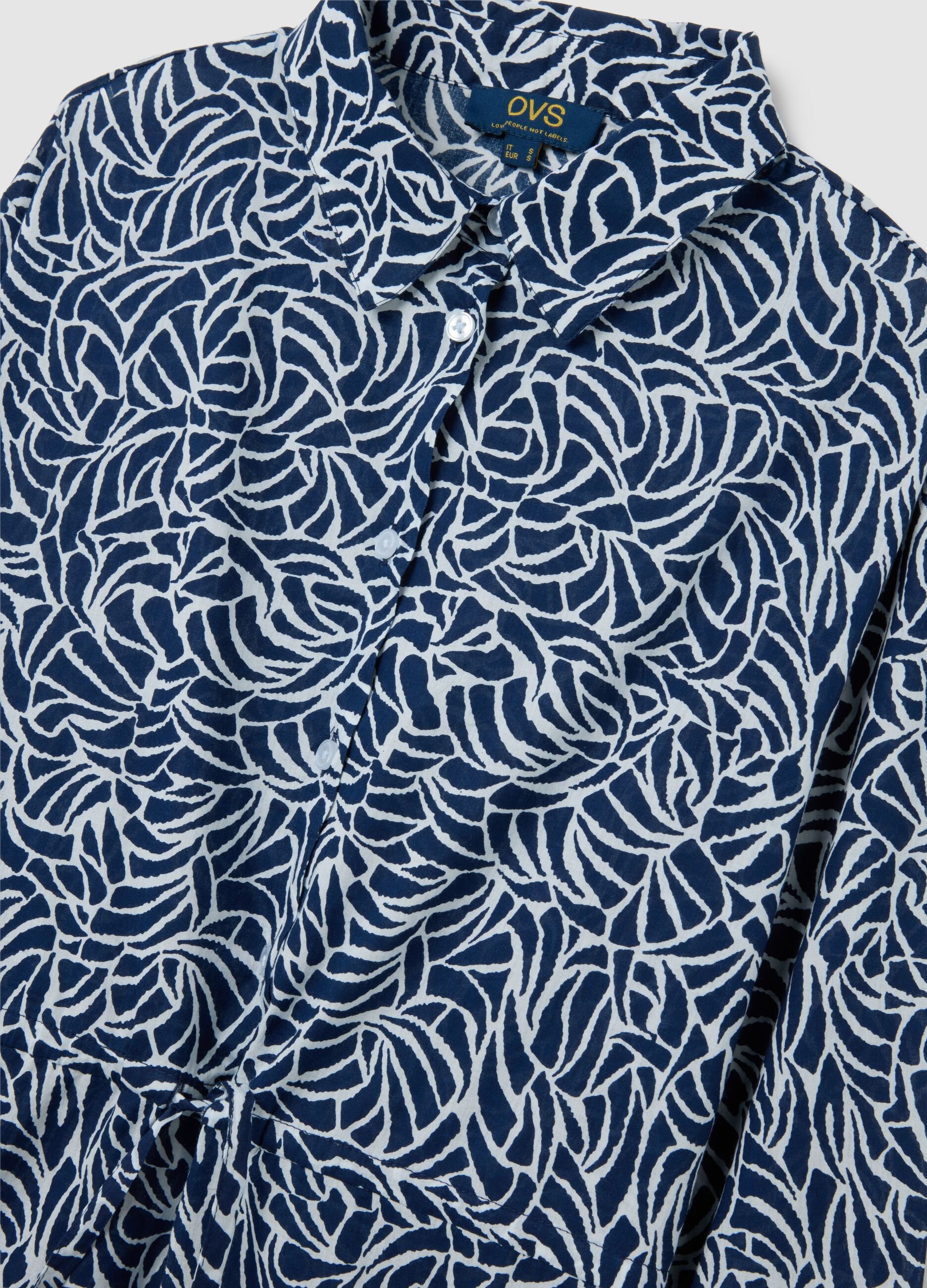 Women's multicolour shirt dress in pure cotton