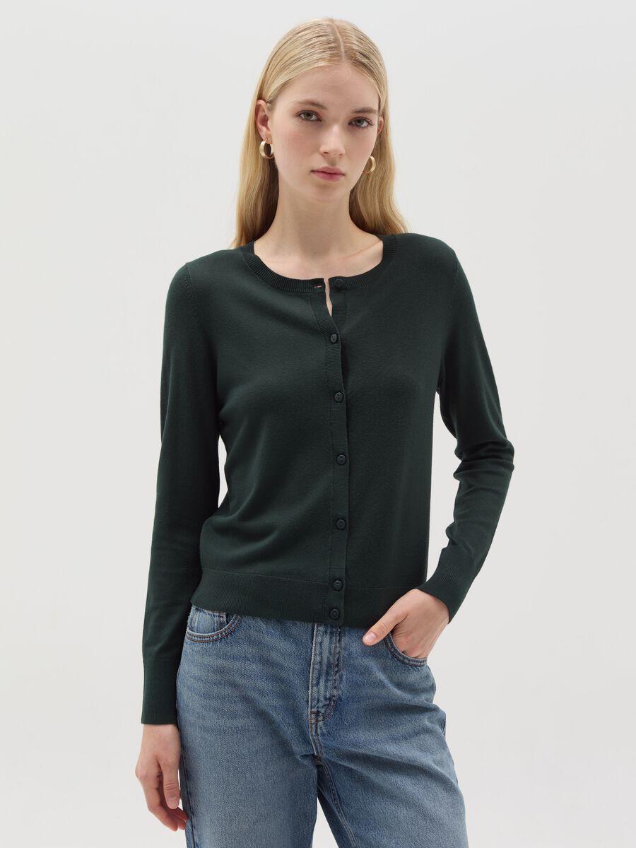 Cardigan con scollo rotondo_0