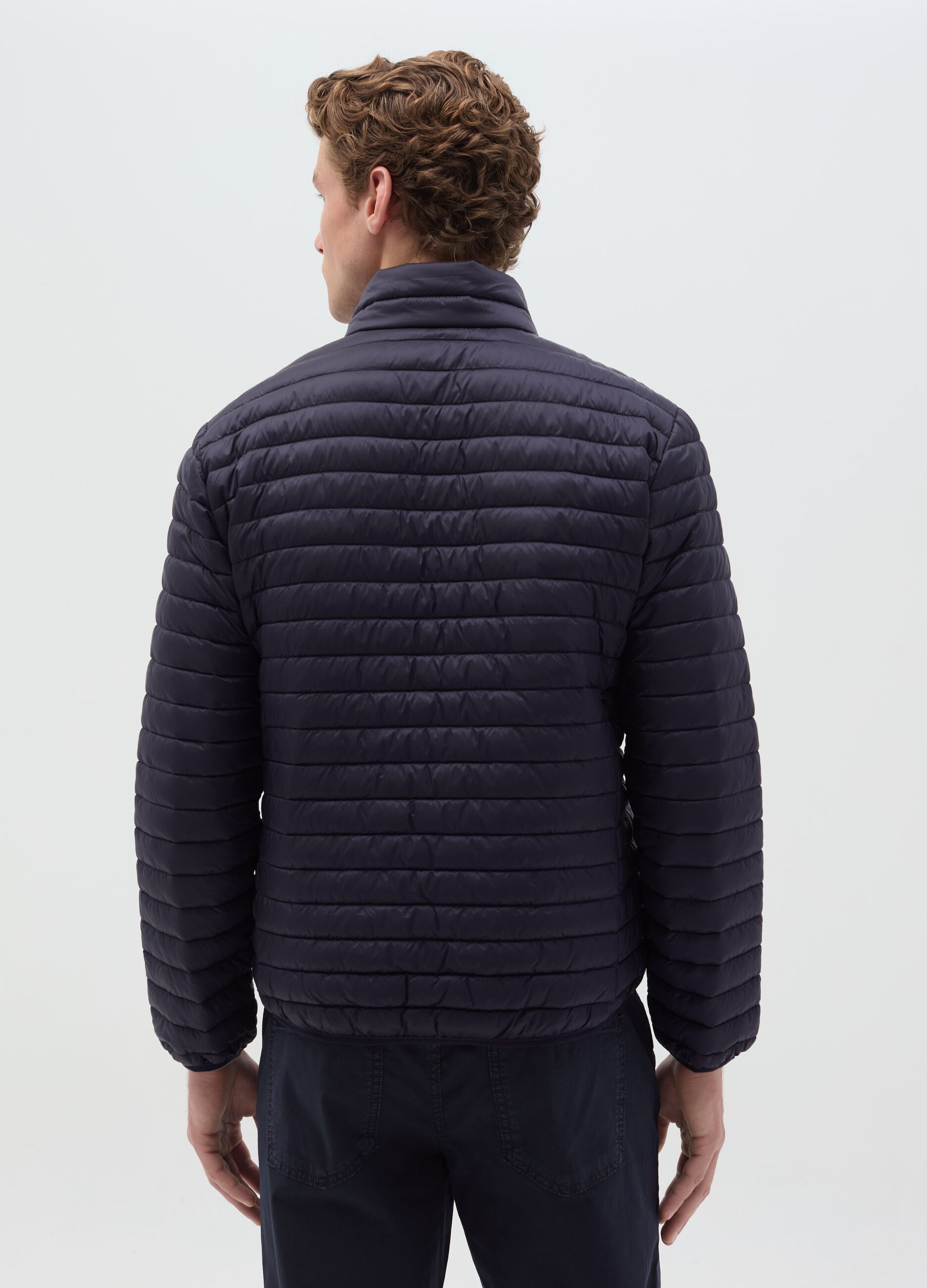 Full-zip ultralight quilted down jacket