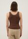 Brown regular-fit stretch cotton tank top with trim_2