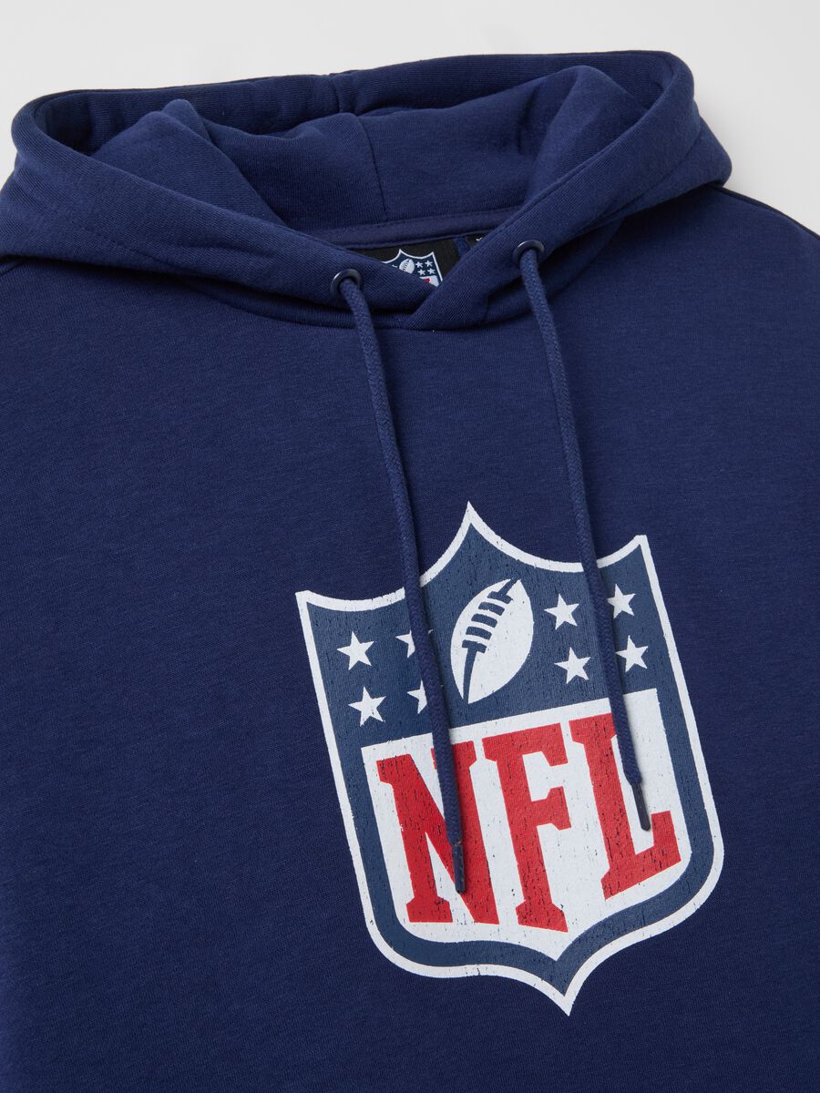 Blue cotton blend hoodie with NFL logo_1