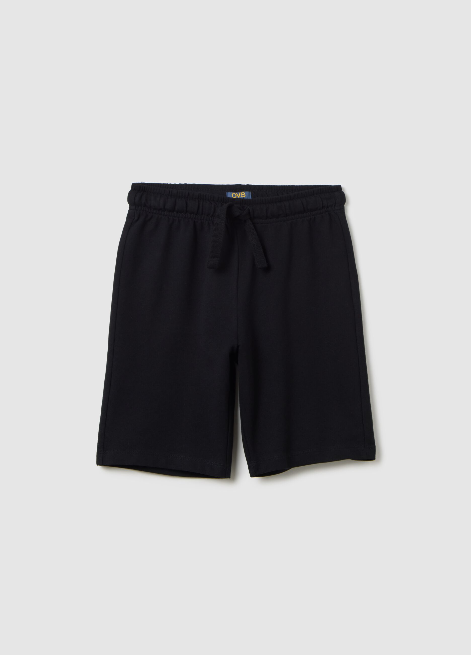 Black Bermuda shorts in pure cotton by OVS Kids