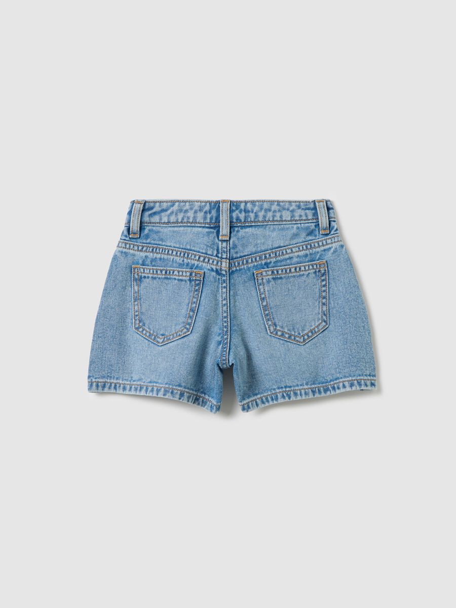 Denim butterfly shorts with diamantés_1