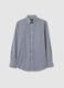 Blue Cotton Blend Regular Fit Shirt_4