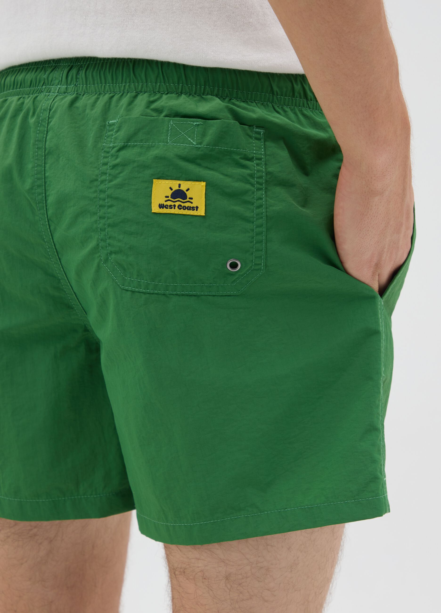 Pantaloncini da uomo in misto verde regular fit