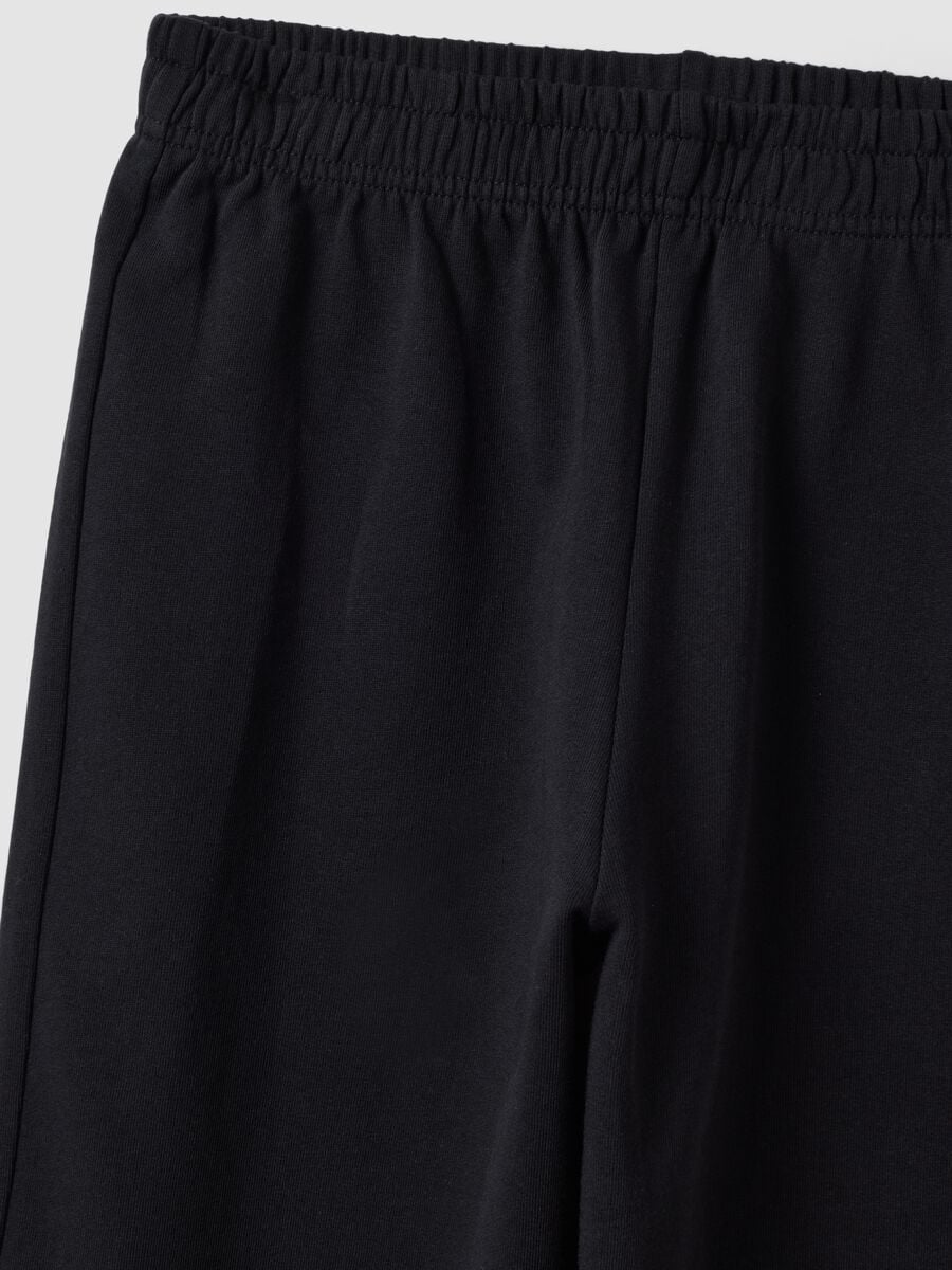 Pantaloni jogger neri in misto cotone organico e viscosa per ragazza_5