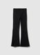 Black Stretch Cotton Flare Fit Girls' Jeggings_3