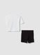 White organic cotton set with T-shirt and shorts_1