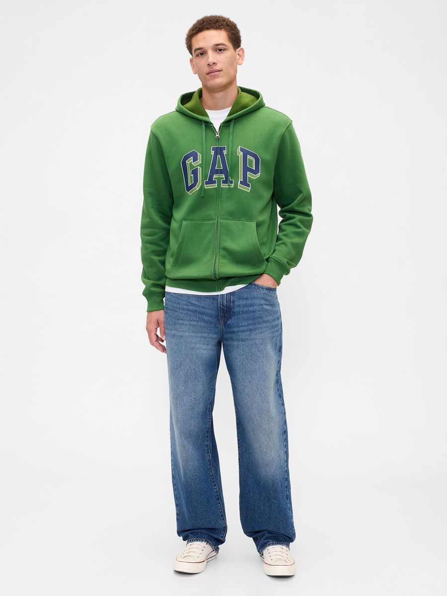 Green mixed cotton hoodie_2