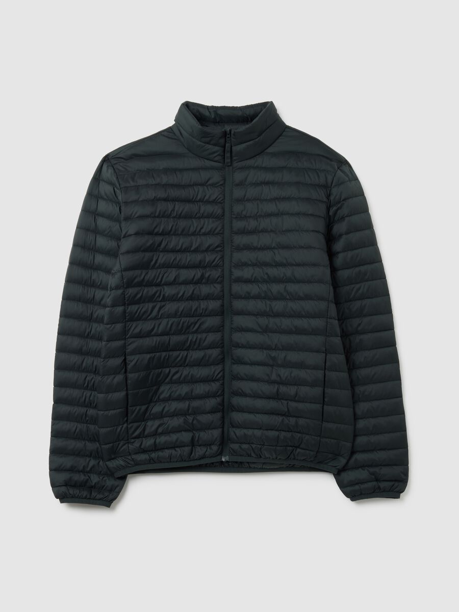 Regular fit black fabric jacket_4