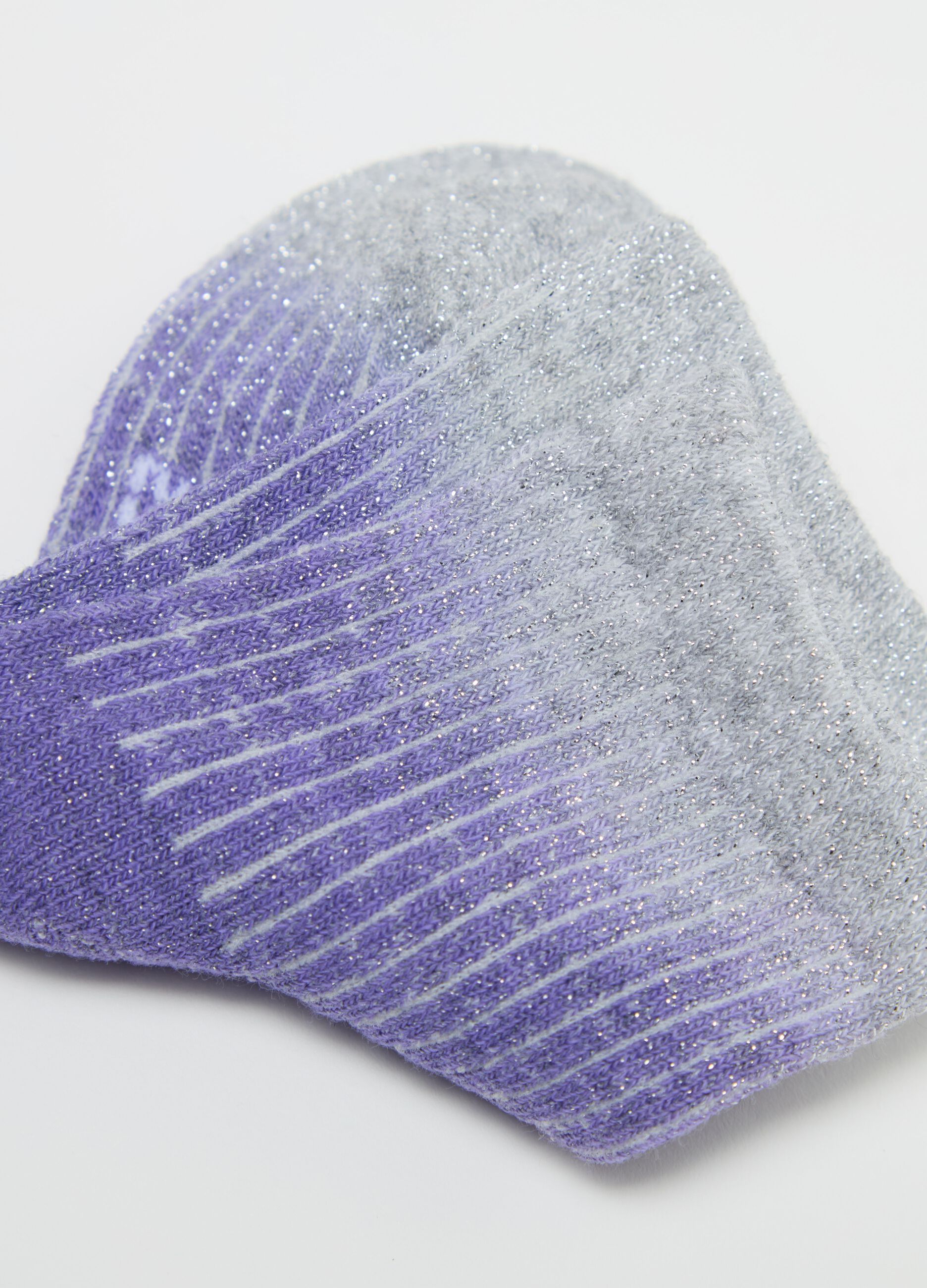 Bipack calze a costine con lurex