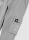 Grey cotton blend children's trousers with oversized fit_2