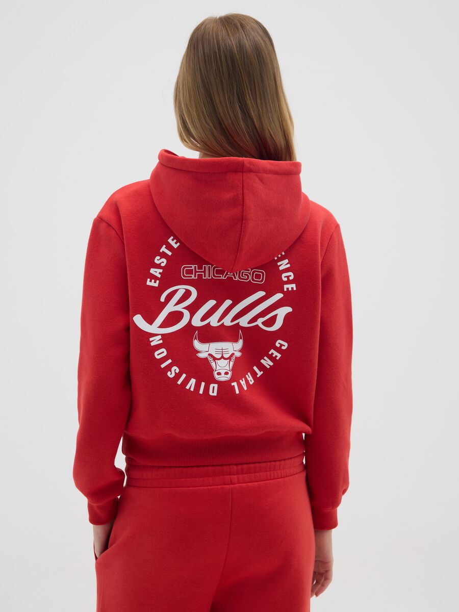 Felpa in misto cotone rossa oversize con stampa Chicago Bulls_2
