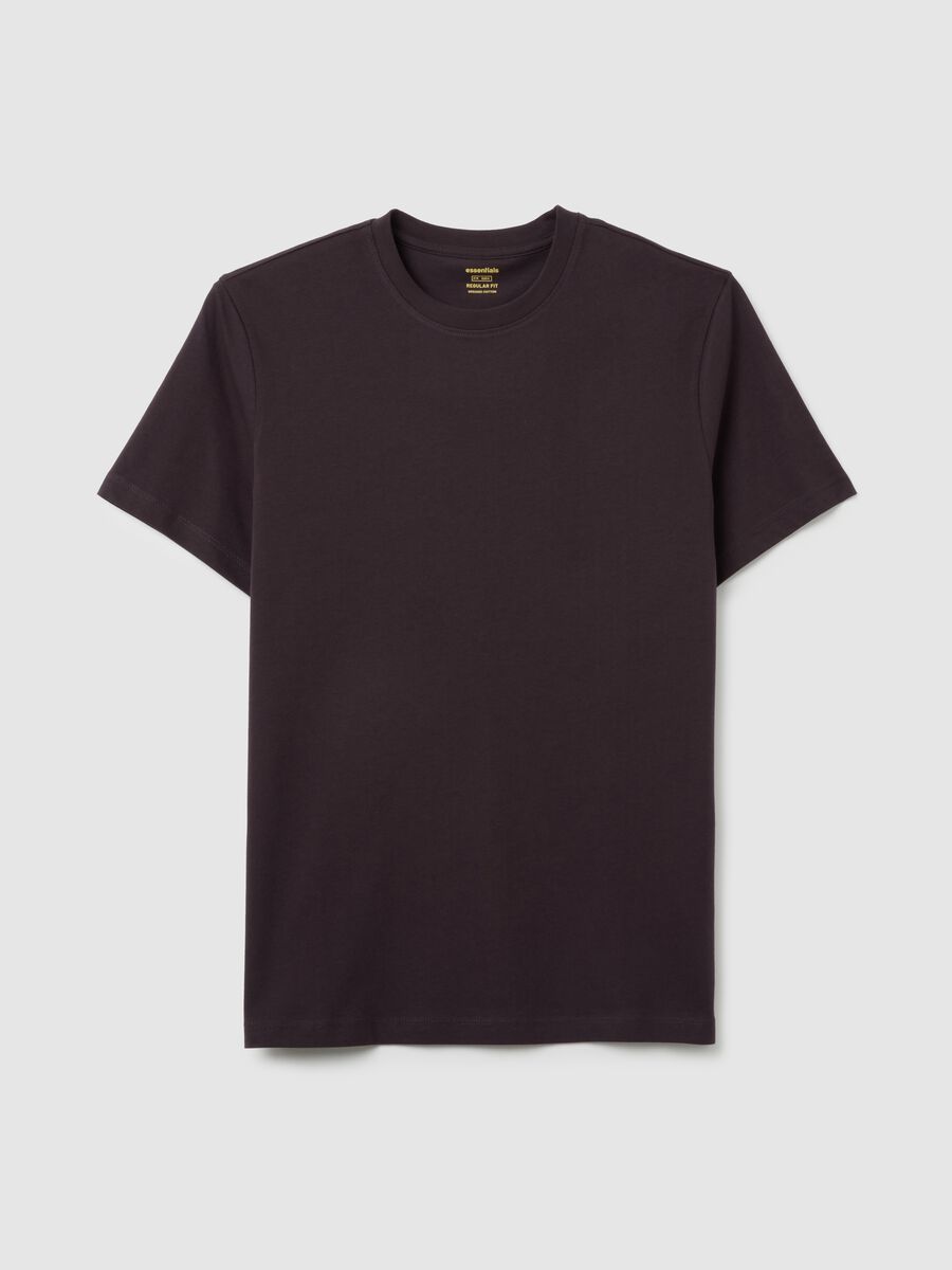 T-shirt in puro cotone marrone regular fit_4