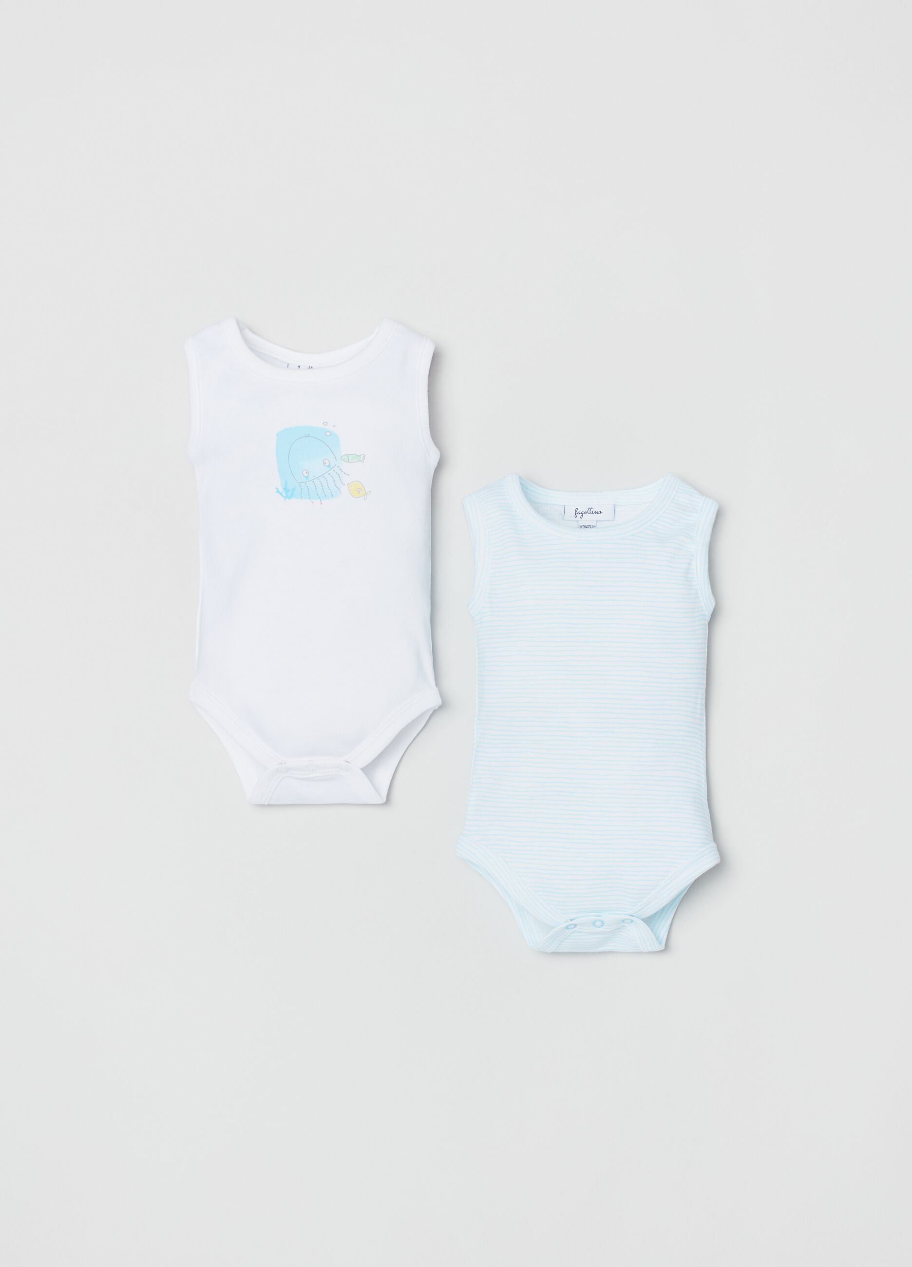 Bipack body smanicati stampa animali marini _0