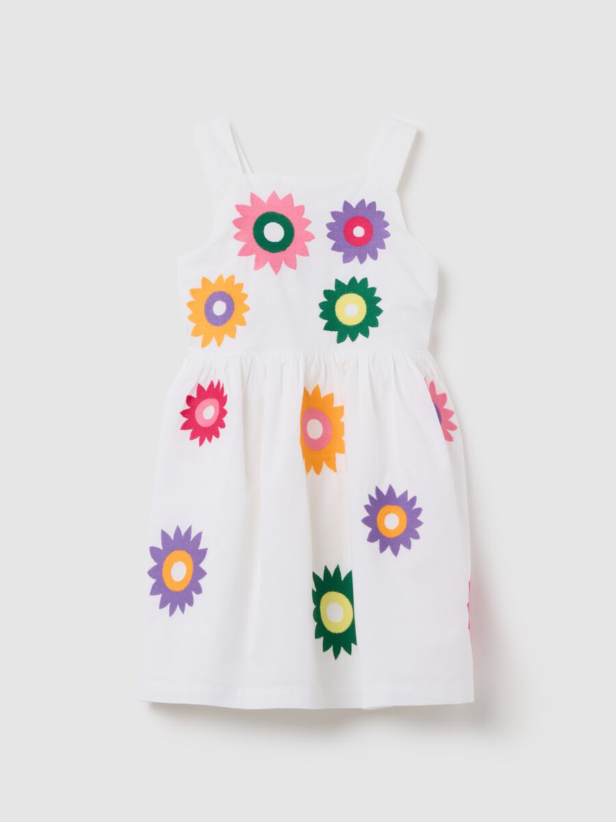 Abito da bambina in puro cotone multicolor regular fit con stampe _0