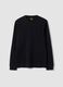 Black pure cotton V-neck T-shirt, regular fit_0