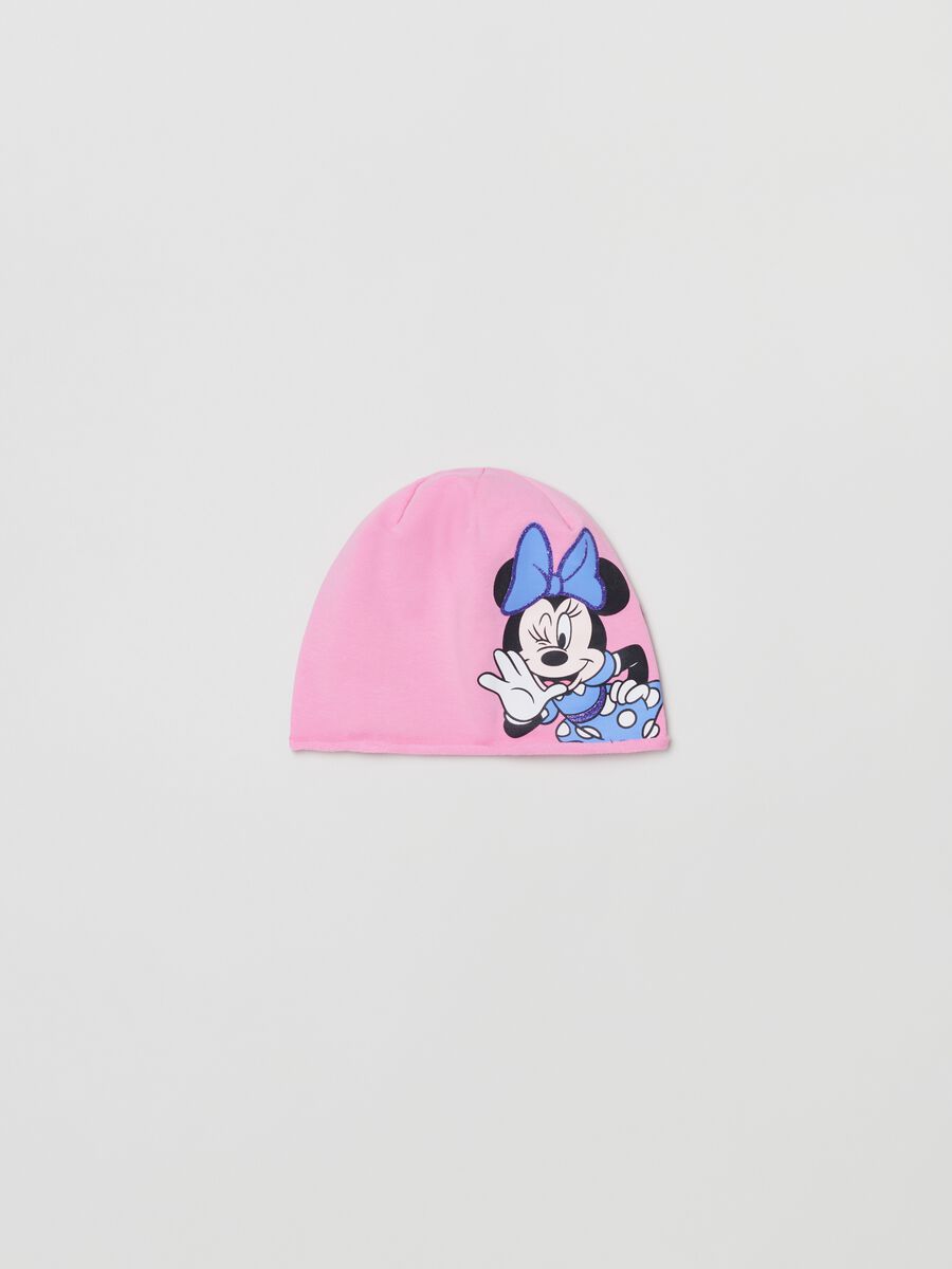 Berretto in French Terry con stampa Minnie _0