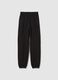 Girls' black cotton jogger trousers regular fit_4