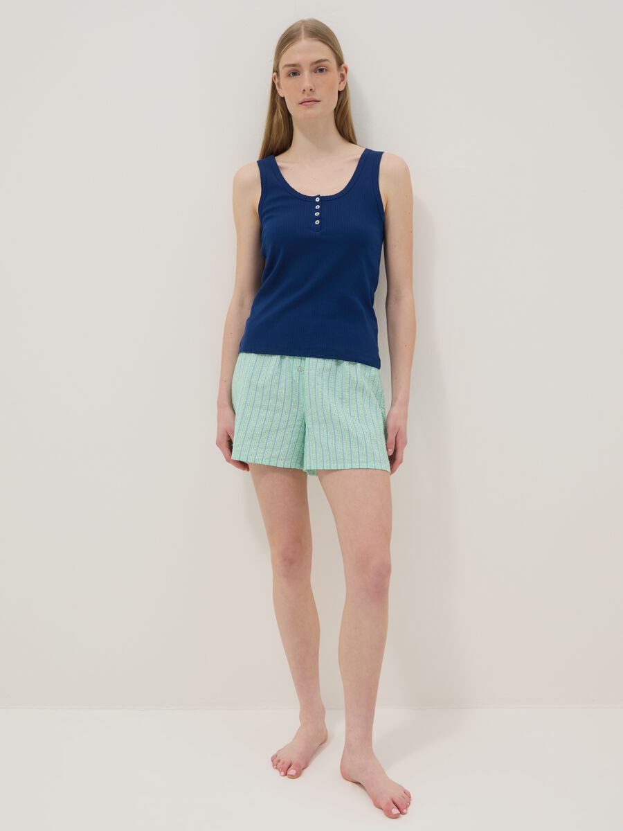 Green organic cotton regular-fit short pyjama shorts_0