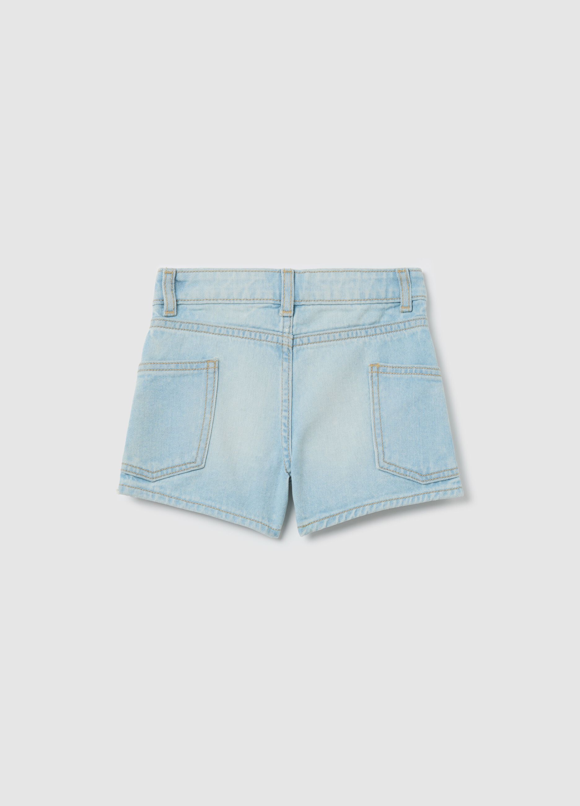 Denim shorts with pockets and diamanté stars