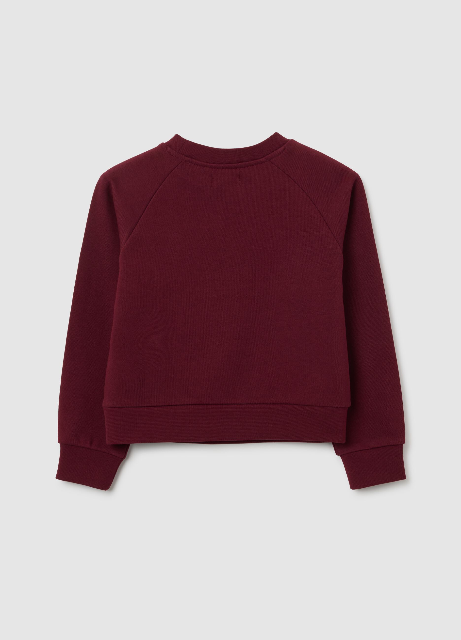 Felpa da bambina in puro cotone rossa regular fit