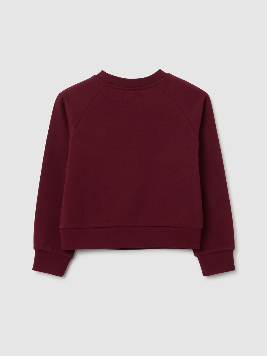 Felpa da bambina in puro cotone rossa regular fit_1