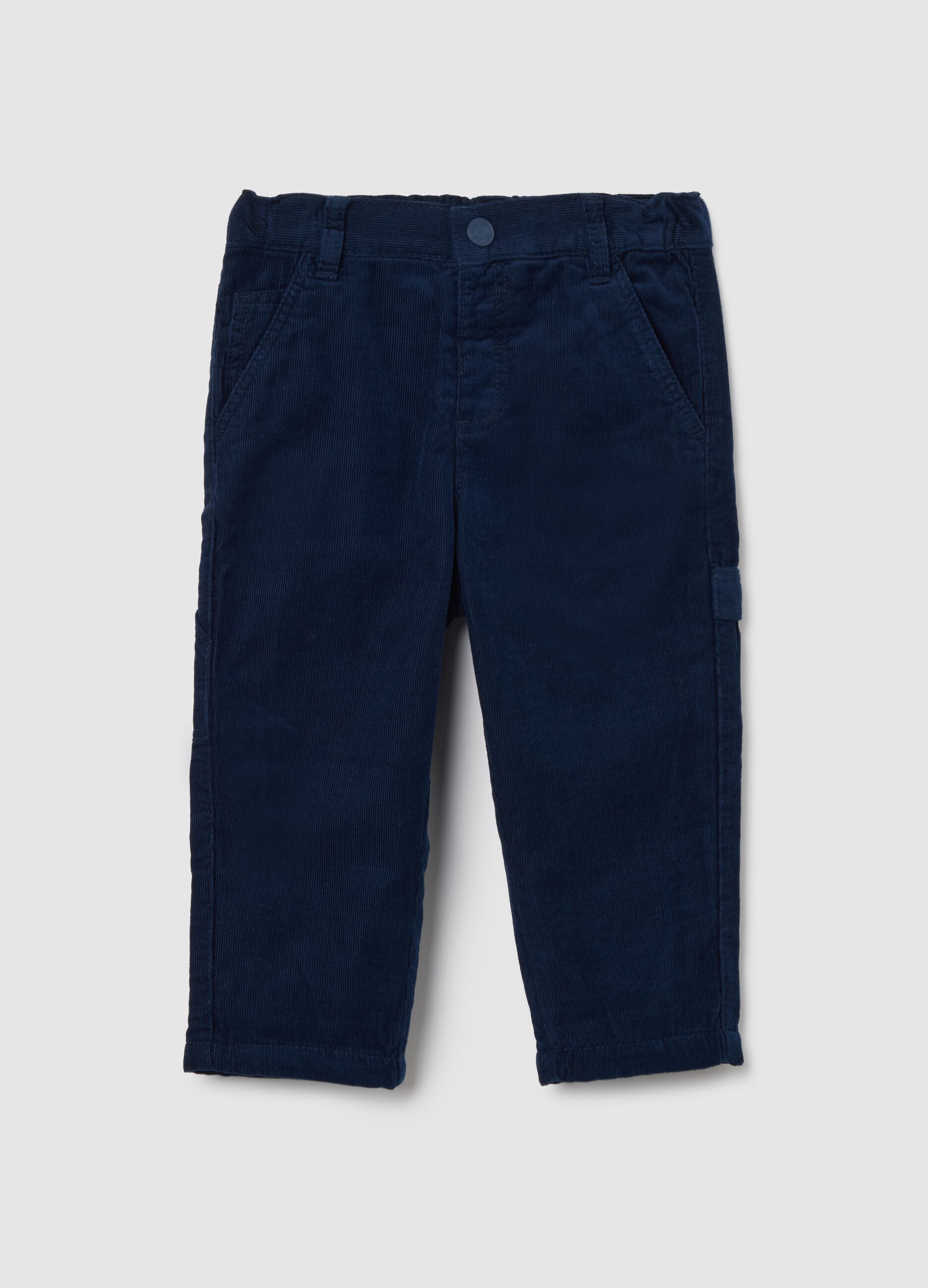 Boys' pure cotton blue trousers, regular fit
