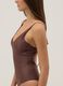 Brown stretch one-piece swimsuit with glitter texture_3