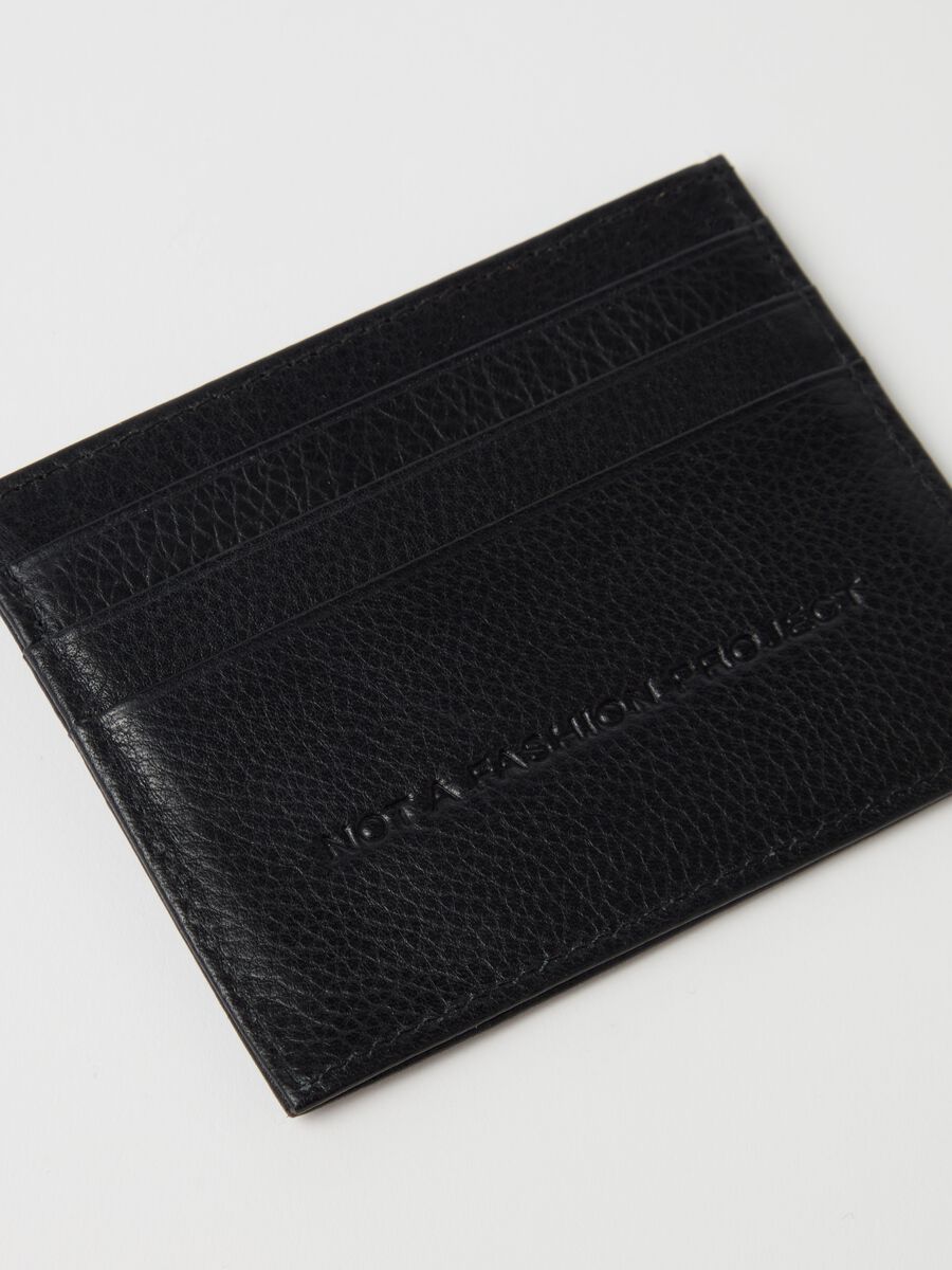 Textured-effect leather card holder_3