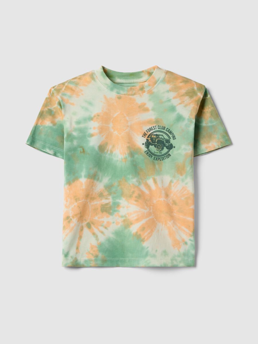 Kids' Multicolour Pure Cotton Tie-Dye T-shirt, Regular Fit_0
