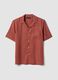 Camicia rossa a maniche corte in puro lyocell_0