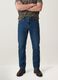 Jeans denim blu in misto cotone e viscosa regular fit_1