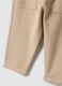 Beige regular fit pure cotton trousers_3