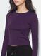 Purple striped pure cotton crew-neck T-shirt_2