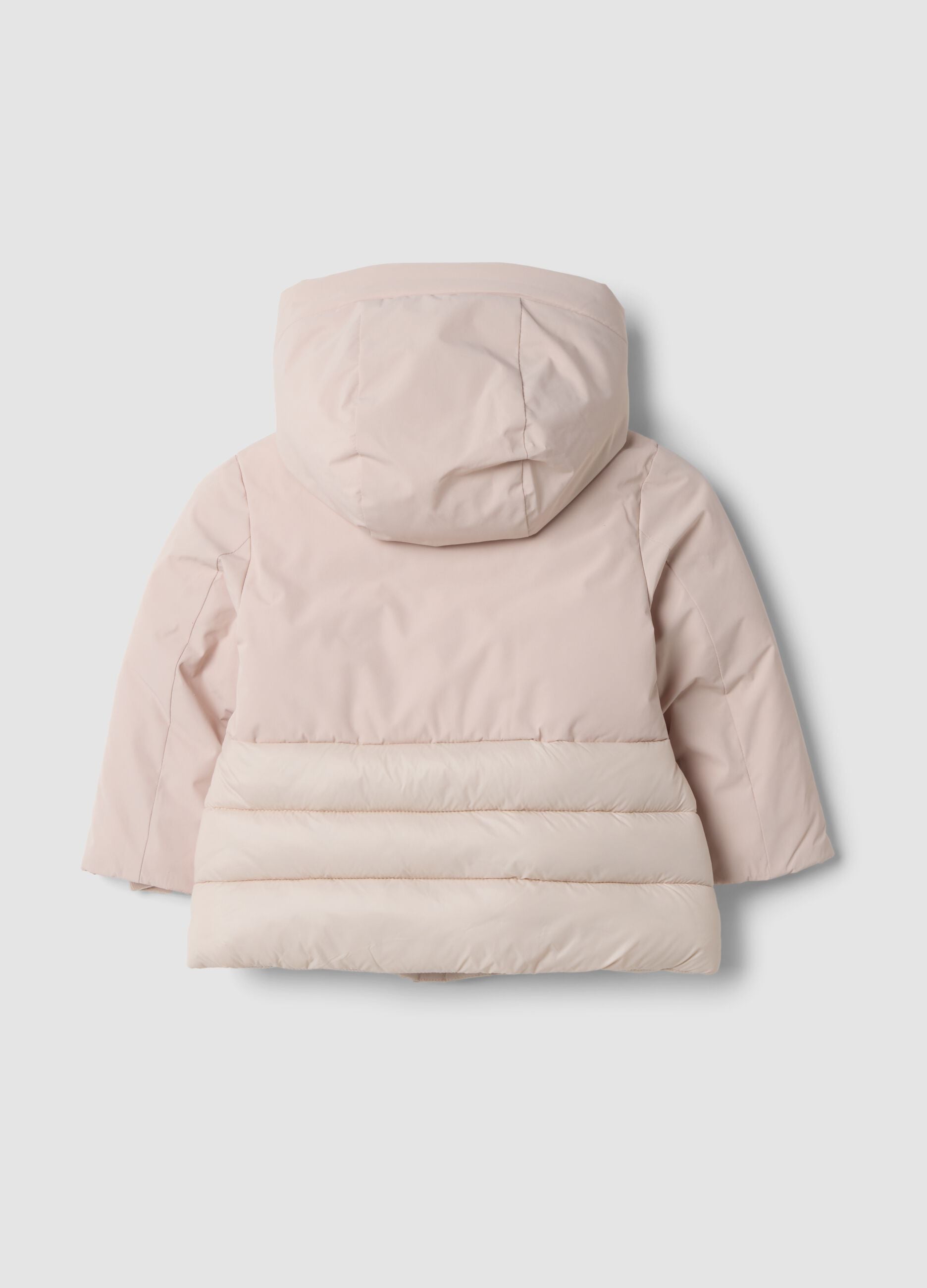 Pink padded hooded jacket, regular fit