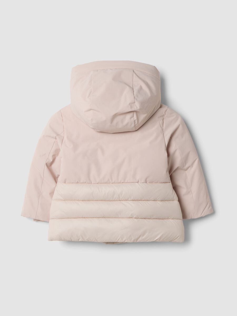 Pink padded hooded jacket, regular fit_1