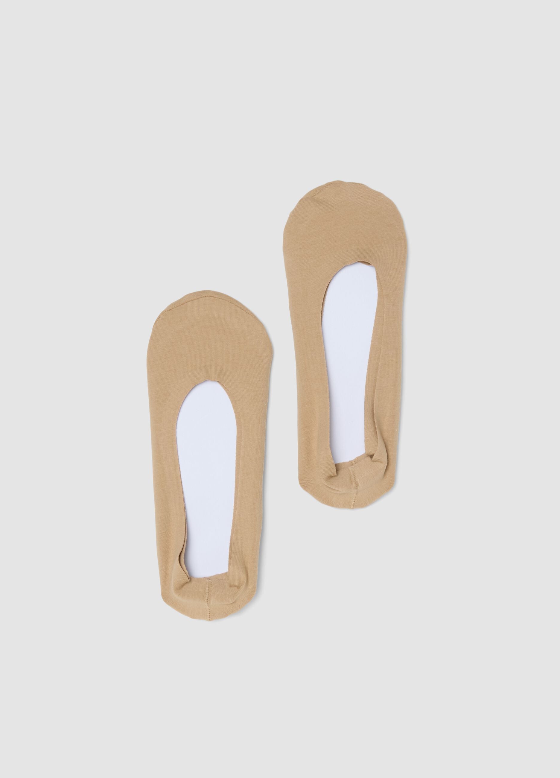 2-pack of beige organic cotton invisible socks