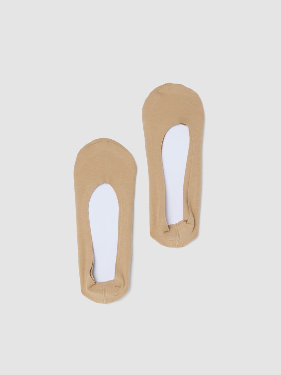 2-pack of beige organic cotton invisible socks_0