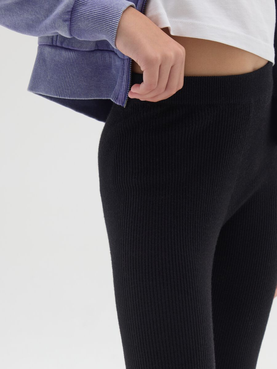 Leggings flare da ragazza neri_2