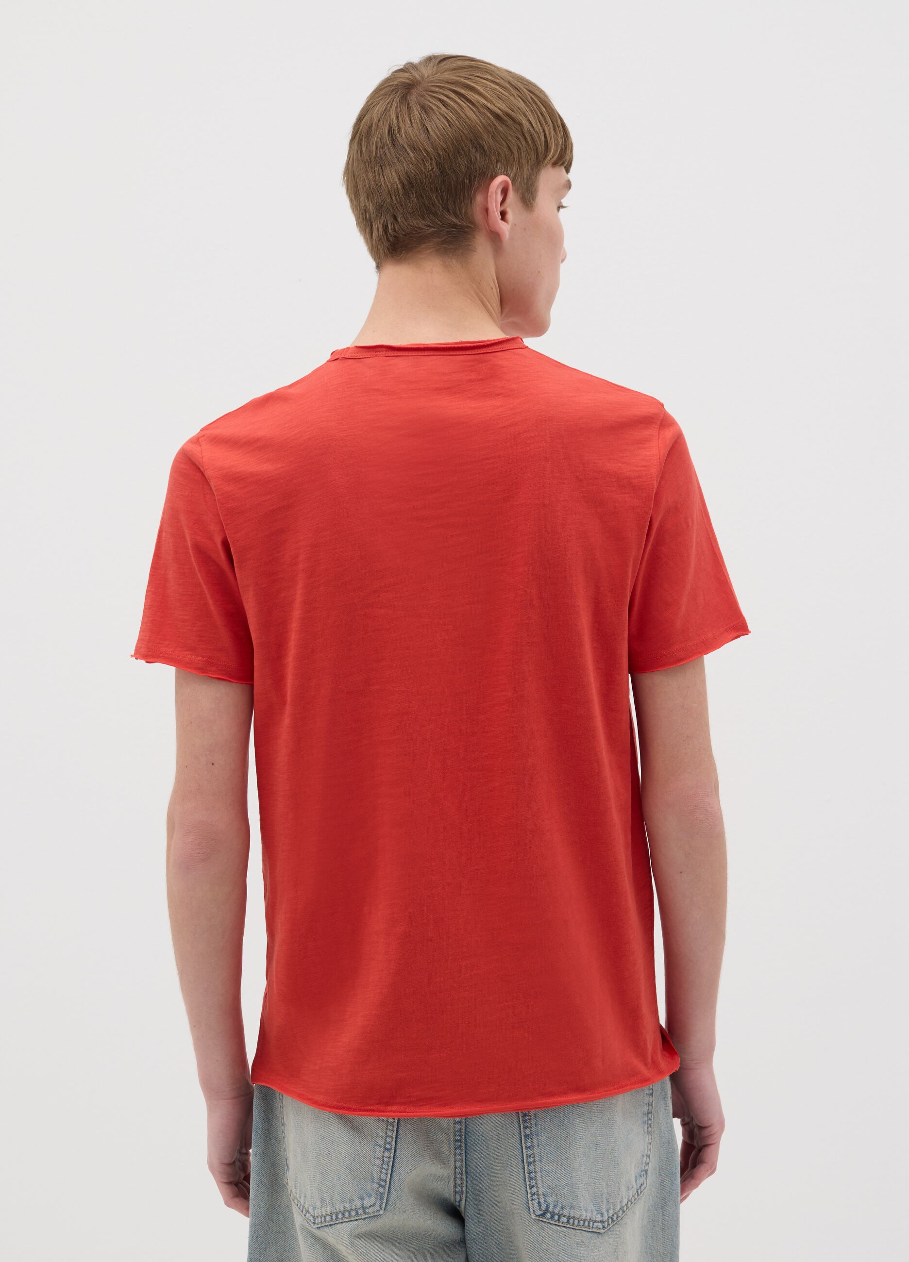 Cotton T-shirt with round neck