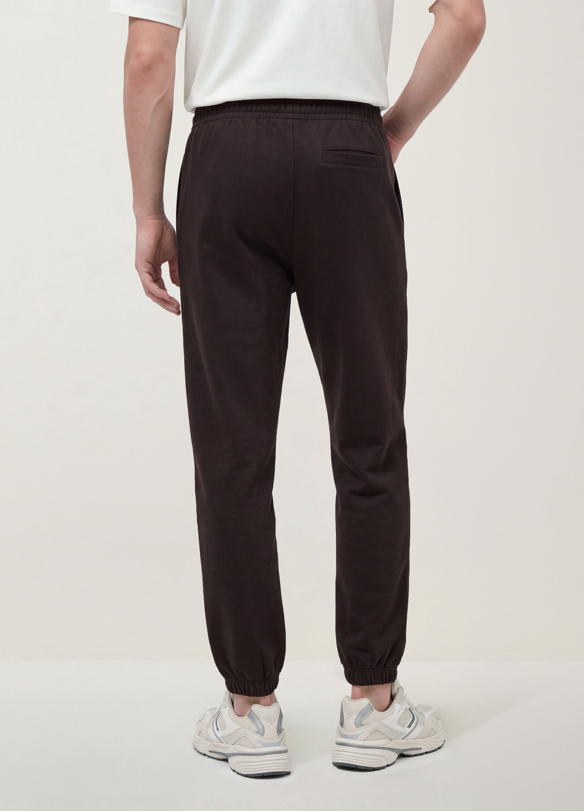 Brown relaxed-fit stretch joggers