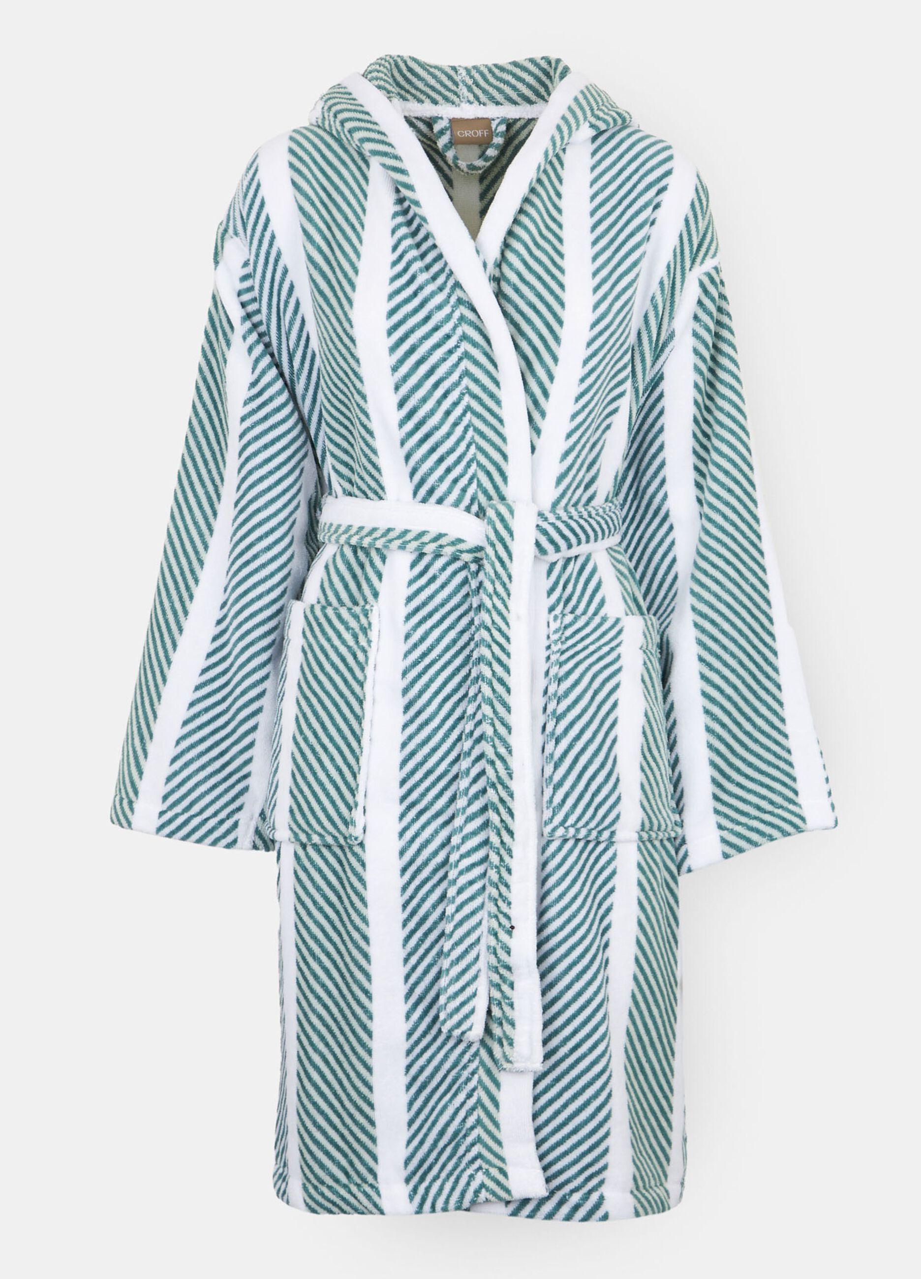 Striped bathrobe in cotton