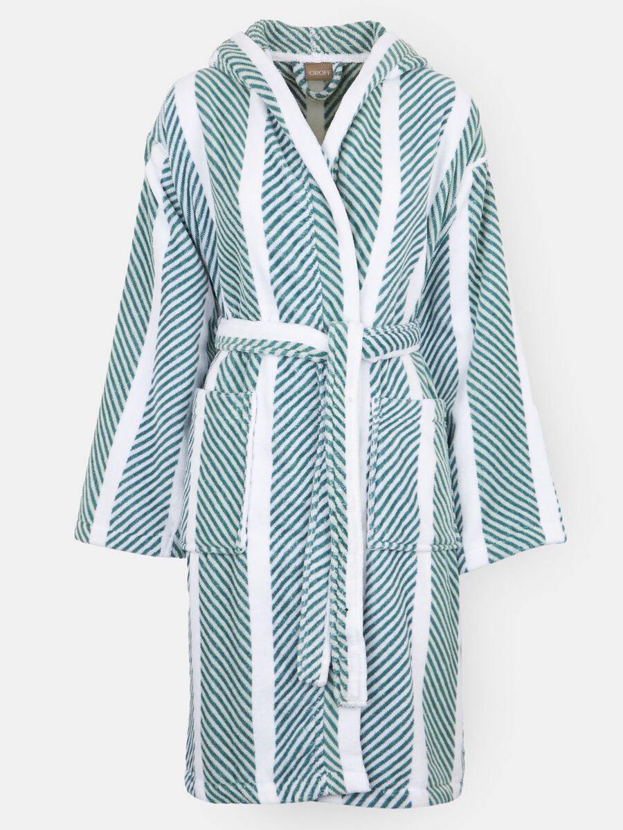 Striped bathrobe in cotton_0