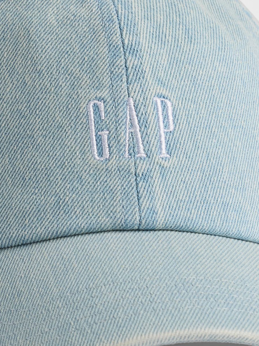 Sky Blue Denim Cotton Baseball Cap with Logo_1