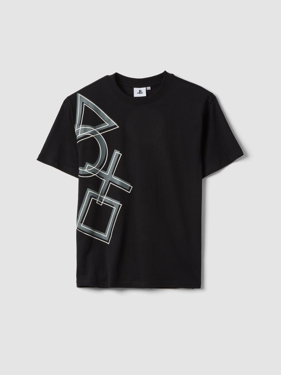 Boys&rsquo; black PlayStation logo T-shirt in 100% cotton, relaxed fit_3