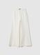 White Stretch Denim Wide Leg Trousers_0