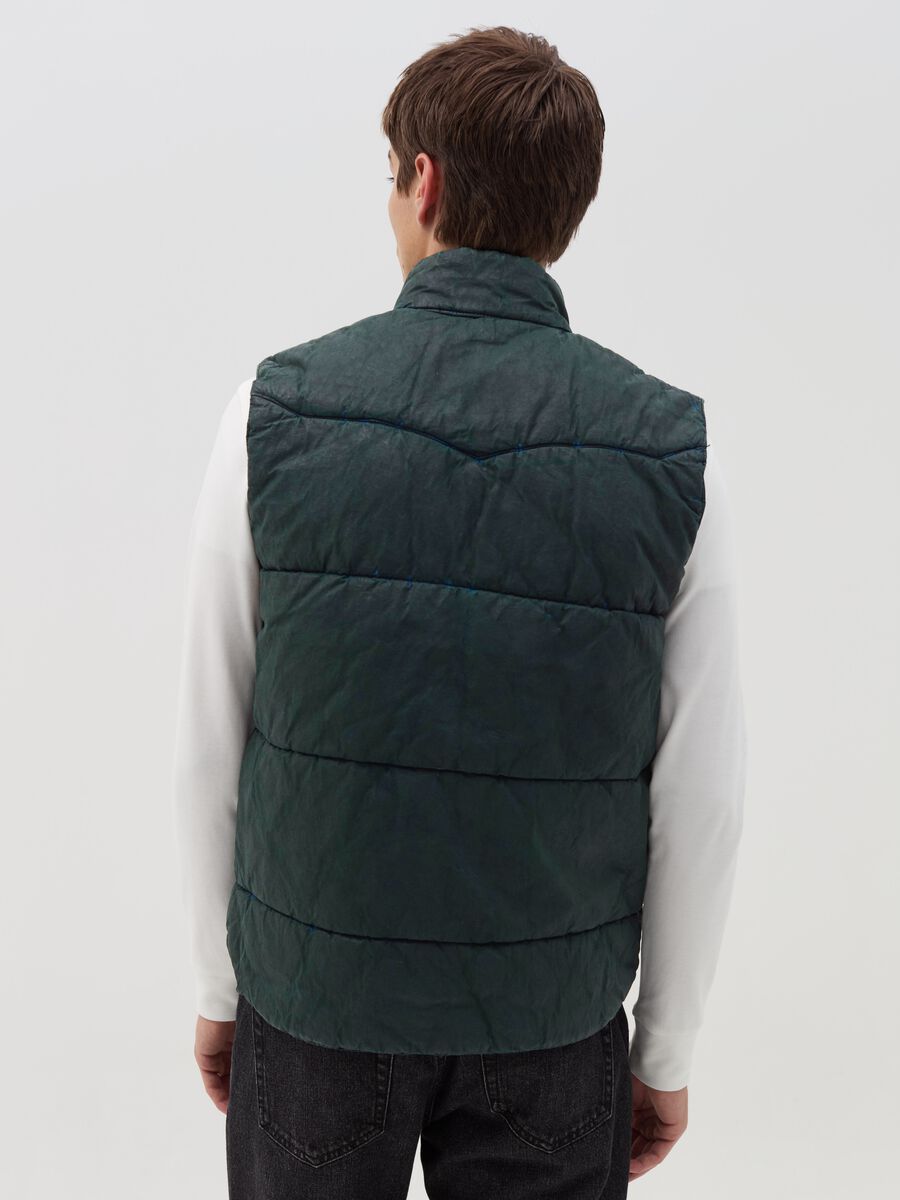 Limited Edition Gilet in leather-effect denim_3
