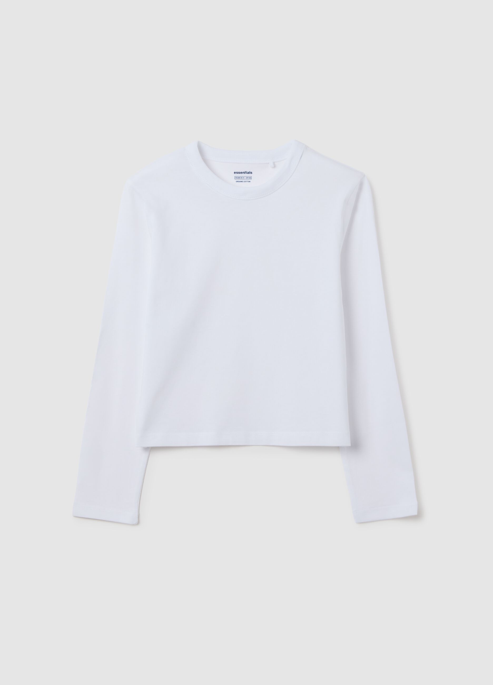 Girls' pure cotton white t-shirt regular fit